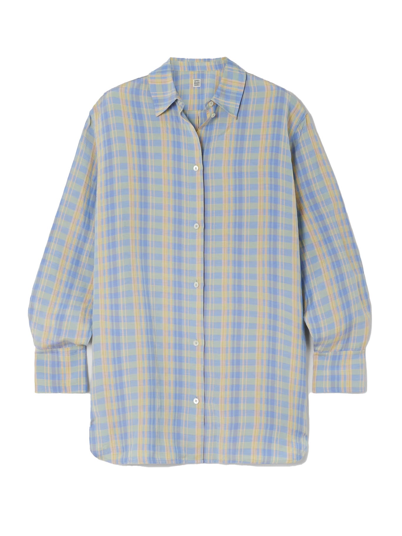 Kostková košile z lněné směsi, TOTEME, prodává Net-a-Porter, 540 €