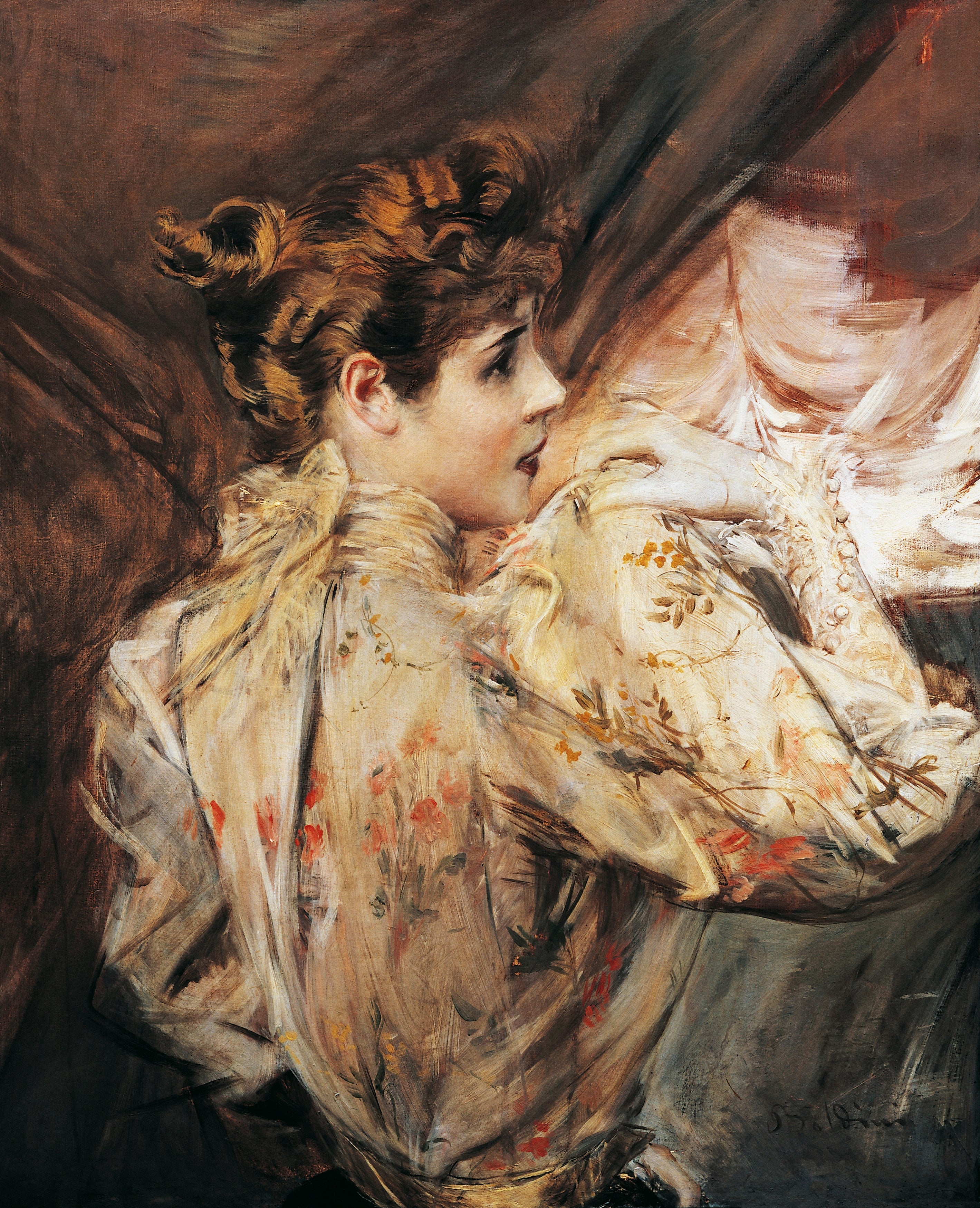 Portrét Eleonory Duse, Giovanni Boldini, circa 1895, soukromá sbírka