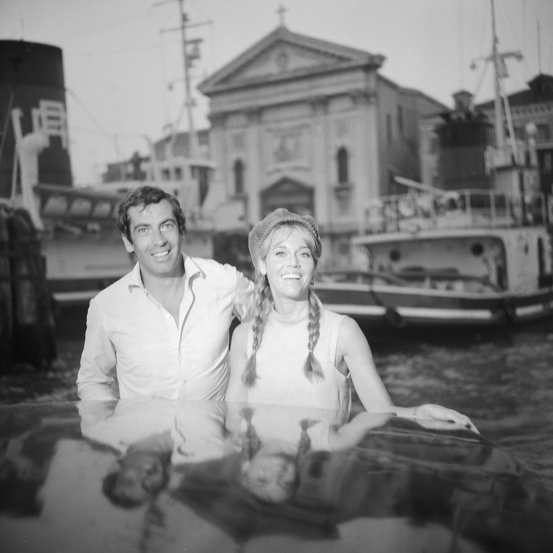 Jana Fonda a Roger Vadim na filmovém festivalu v Benátkách v roce 1966