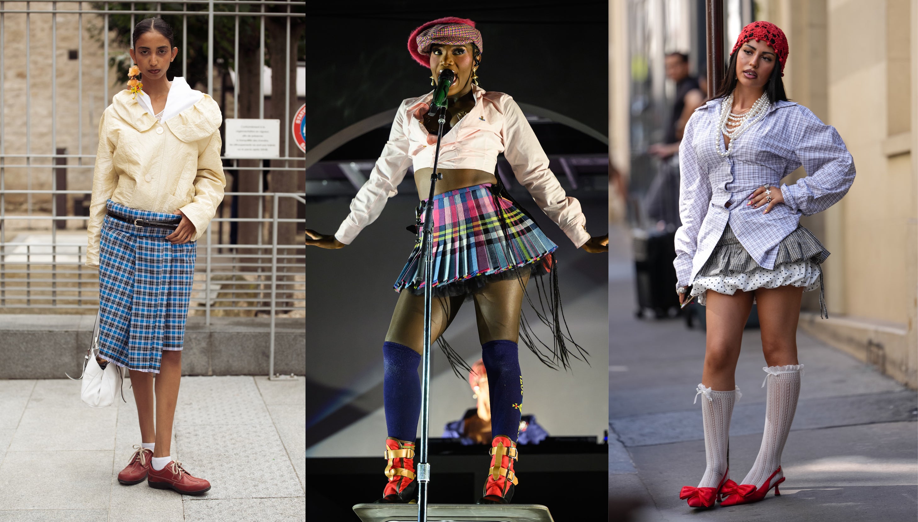 Tartan v létě? Neironicky ano. Kostka je nečekaným trendem na festivalech i ve městě