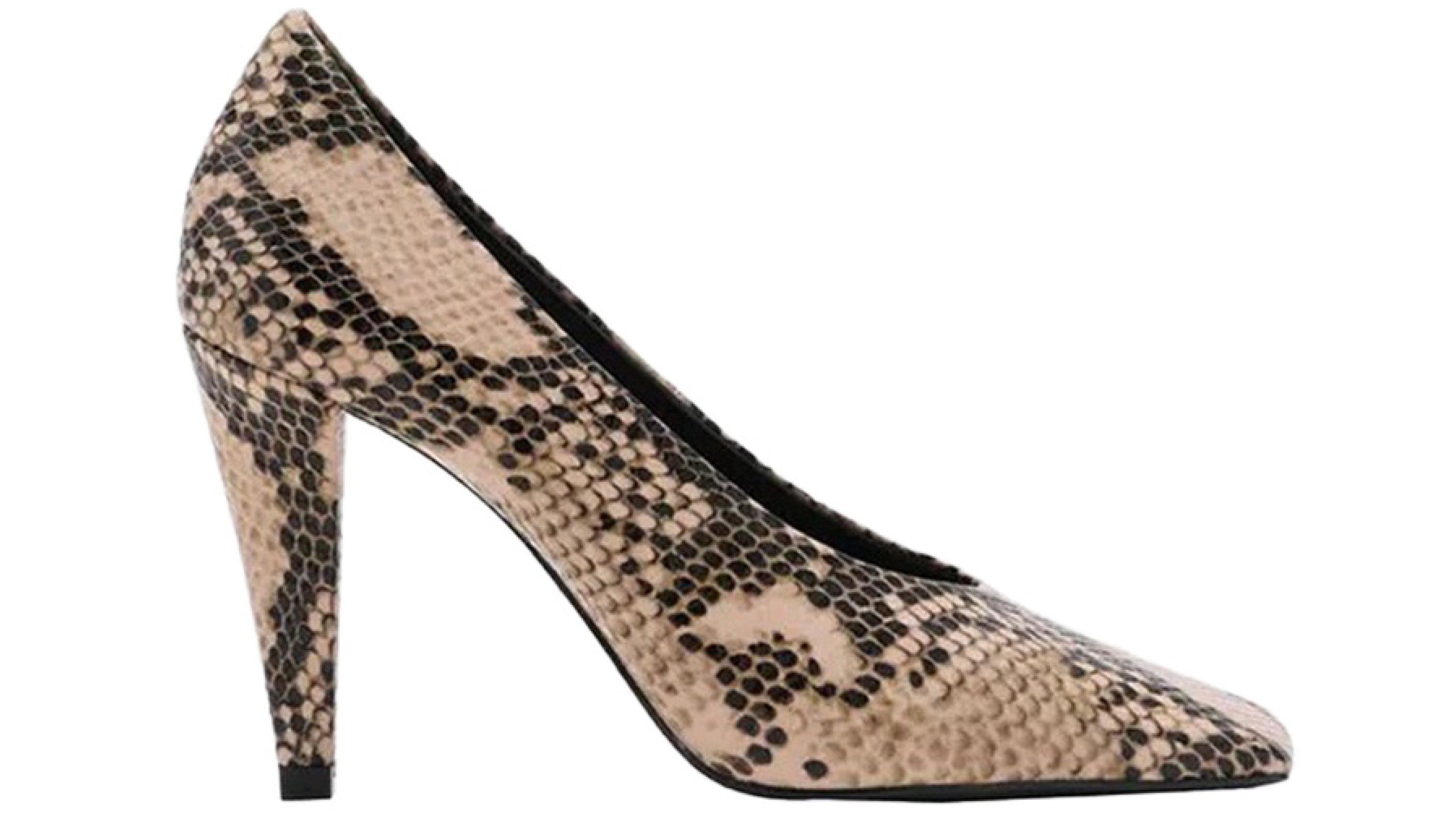 Klasické lodičky s hadím vzorem, MANGO, 899 Kč