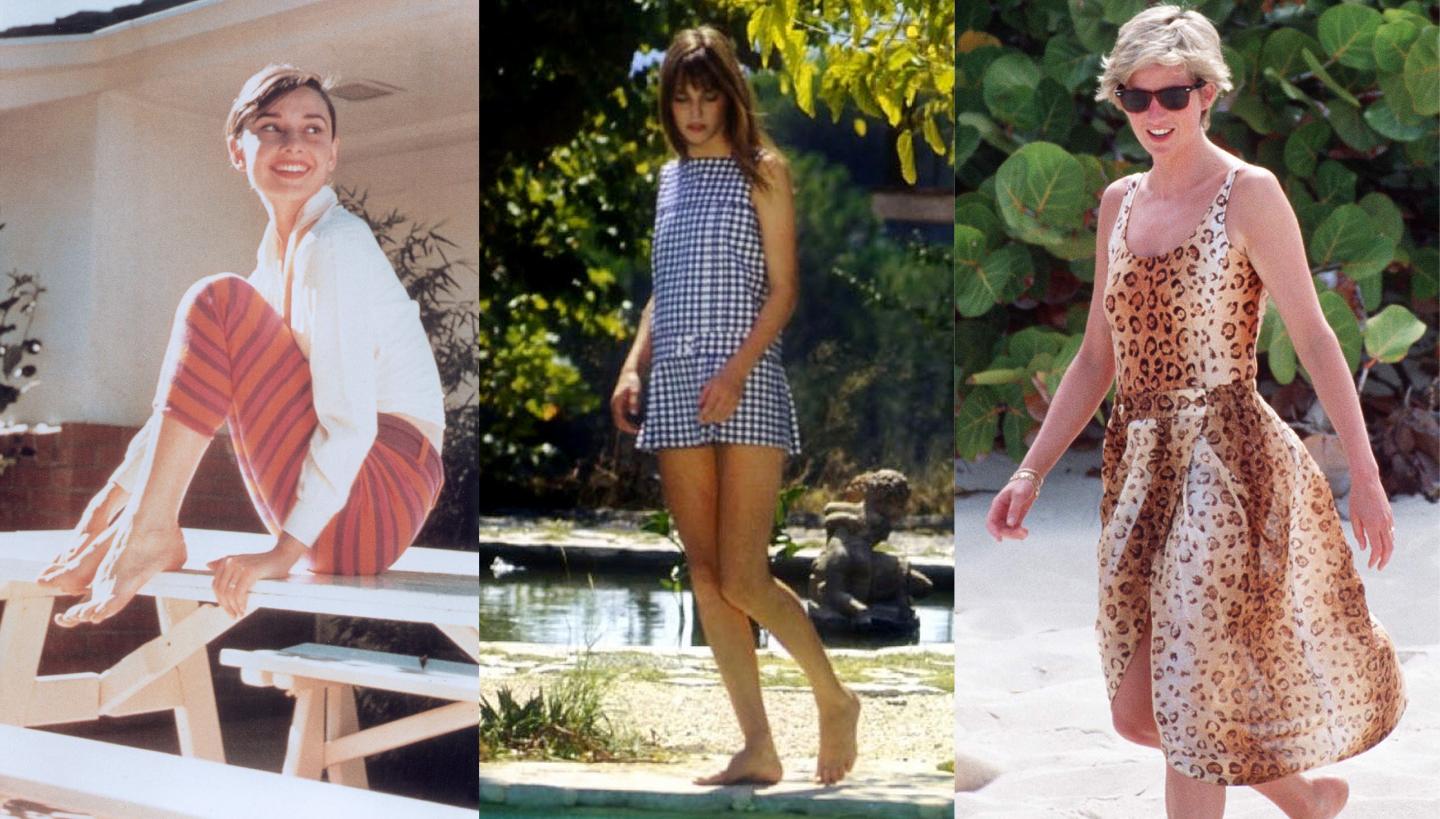 Audrey Hepburn, Jane Birkin, Julia Roberts i Diana: Prázdninový šatník podle módních ikon 