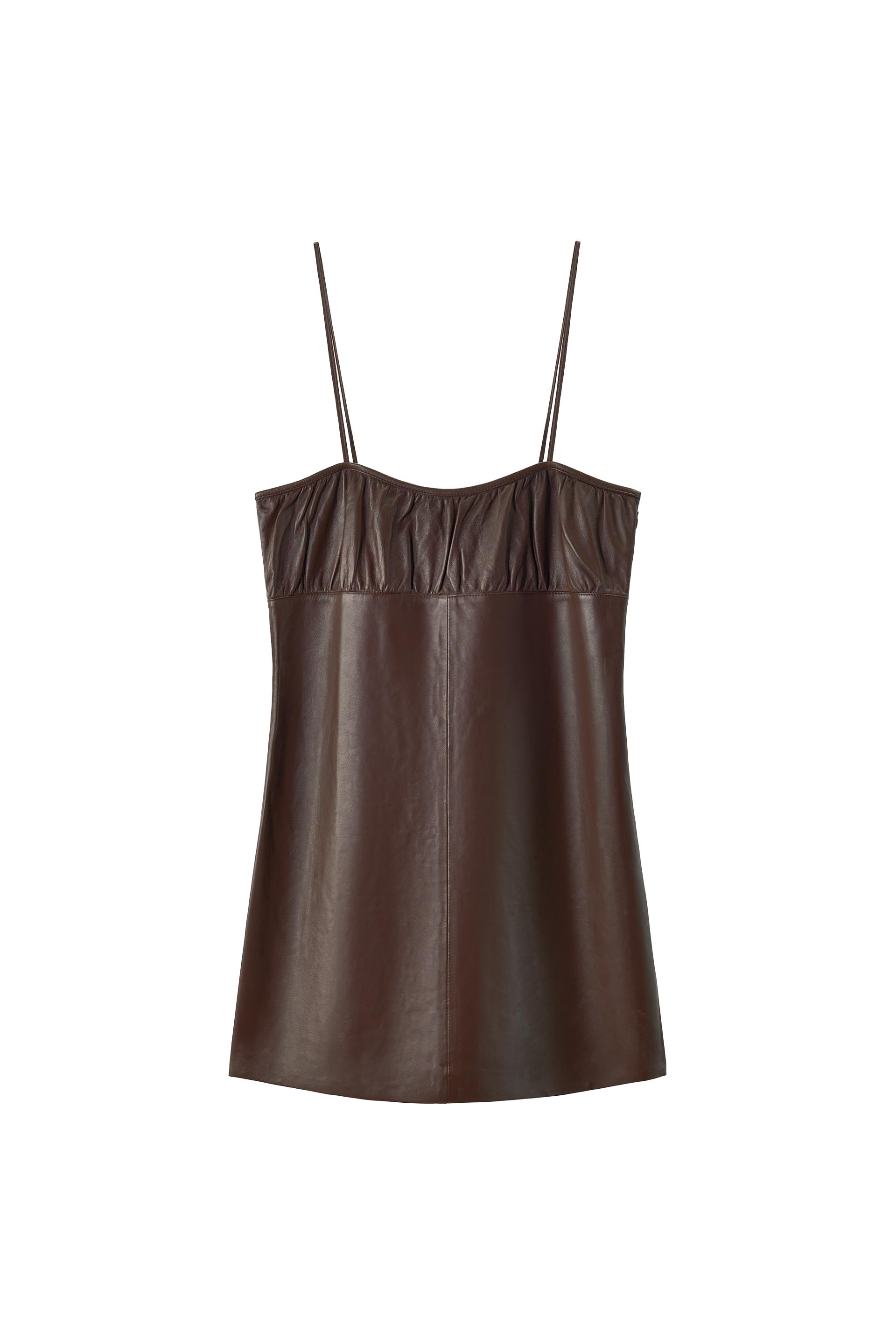 Šaty ze 100% kůže s nabíráním, ZARA, 2 799 Kč