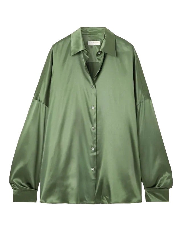 Oversized košile z hedvábného saténu Casia, DRIES VAN NOTEN, 845 €