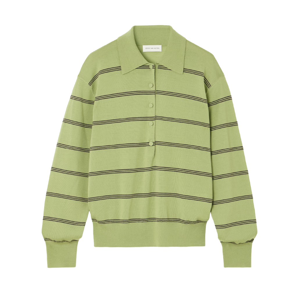 Pruhované polo triko z merino vlny, DRIES VAN NOTEN, 495 €