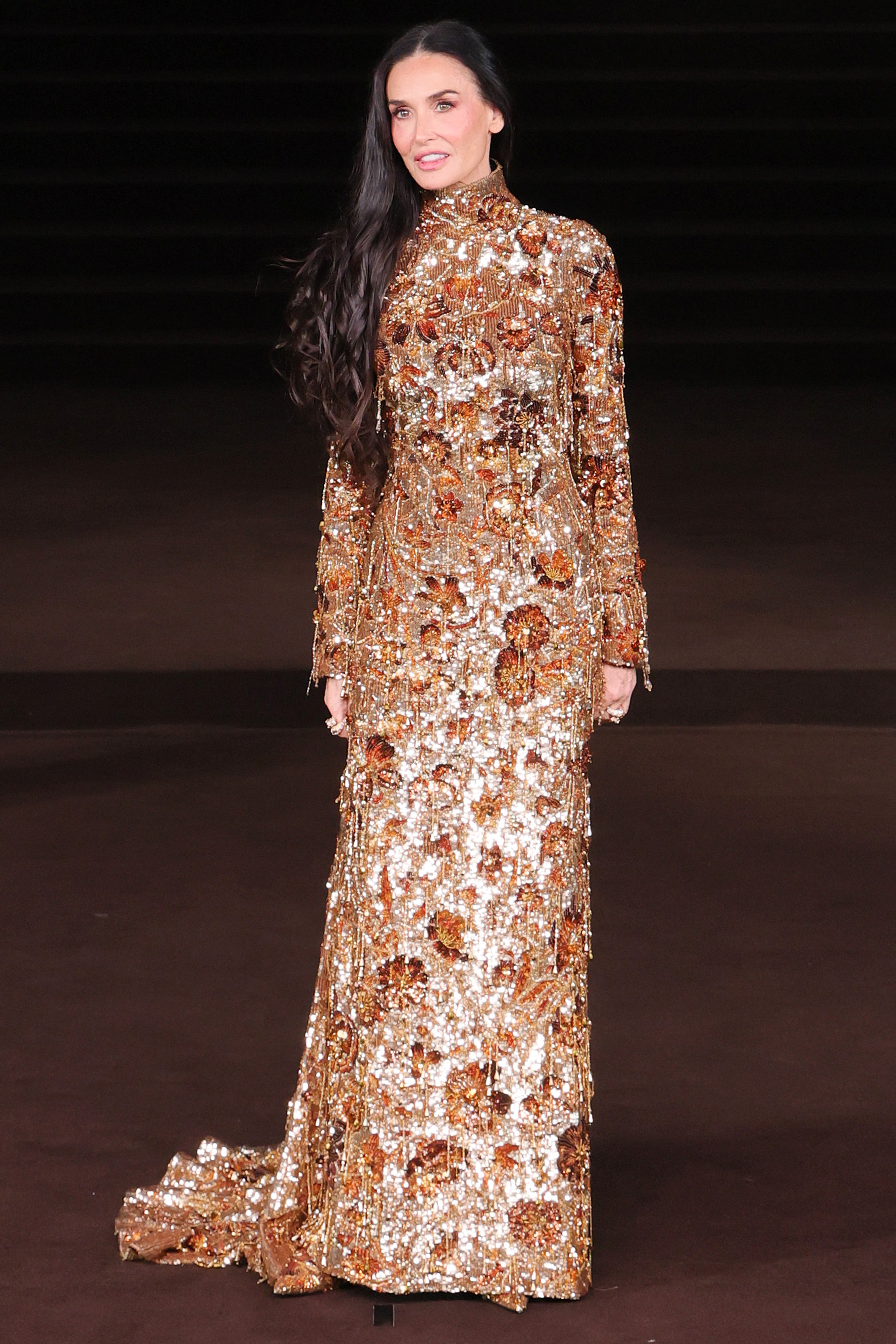 Demi Moore na přehlídce Gucci jaro-léto 2026 v Miláně