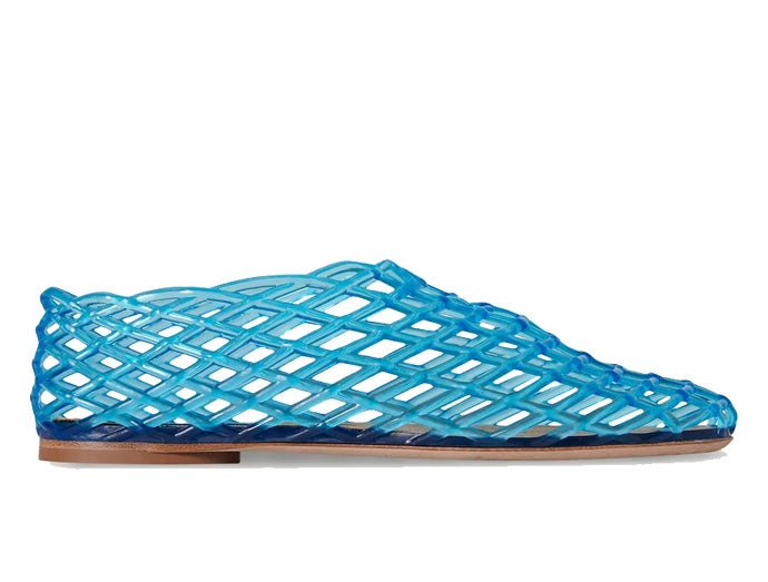 Modré umělohmotné balerínky, THE ROW, prodává The Row, 990 €