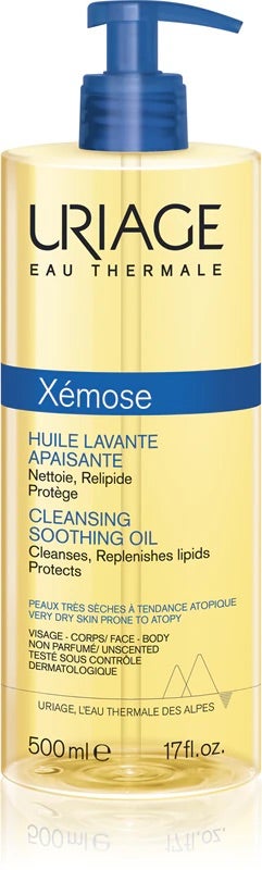 Čisticí olej pro suchou a citlivou pokožku Xémose Cleansing Soothing Oil, URIAGE, prodává Notino, 243 Kč