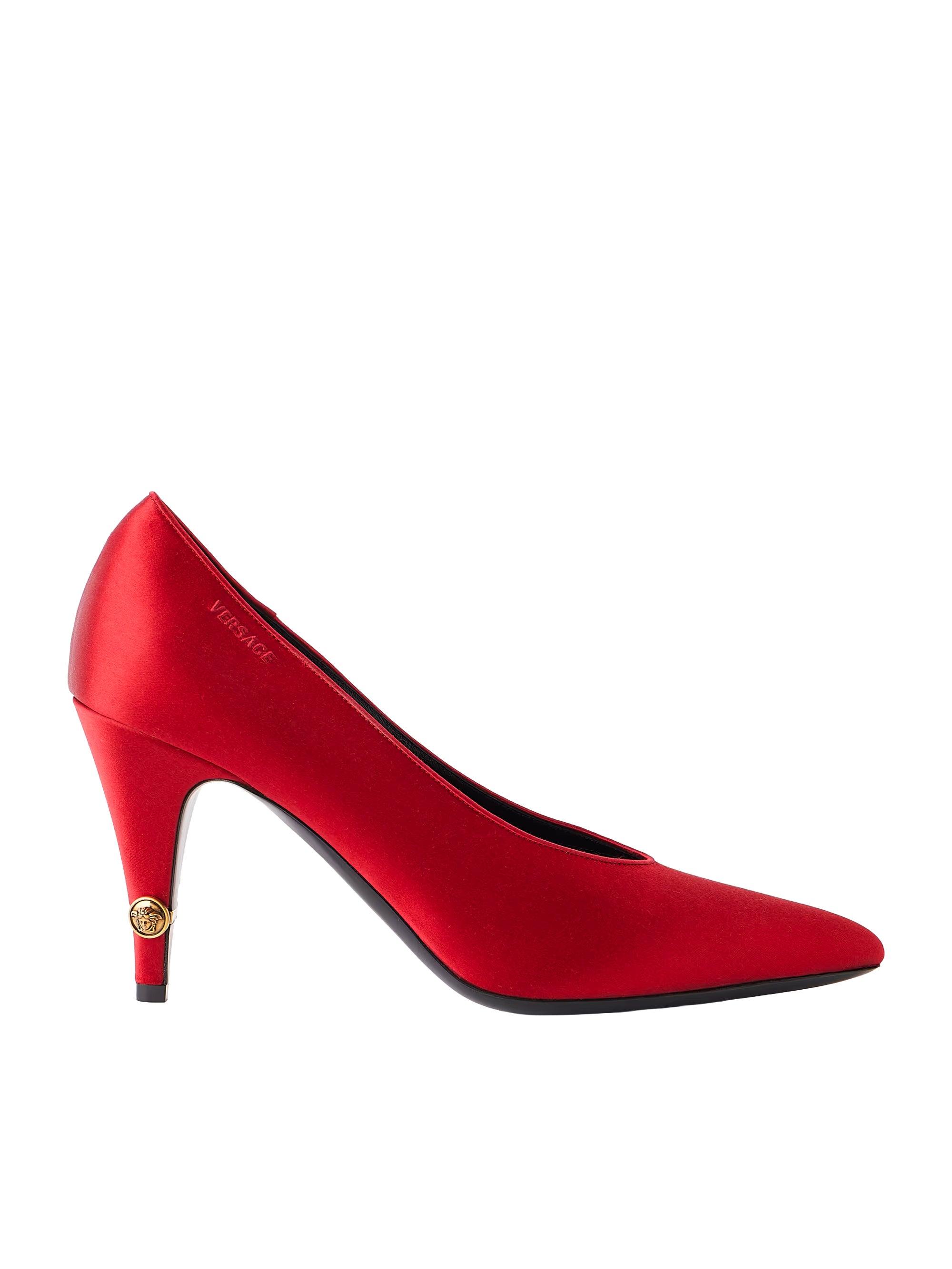 Saténové lodičky Gianni s ozdobným logem, VERSACE, 830 €