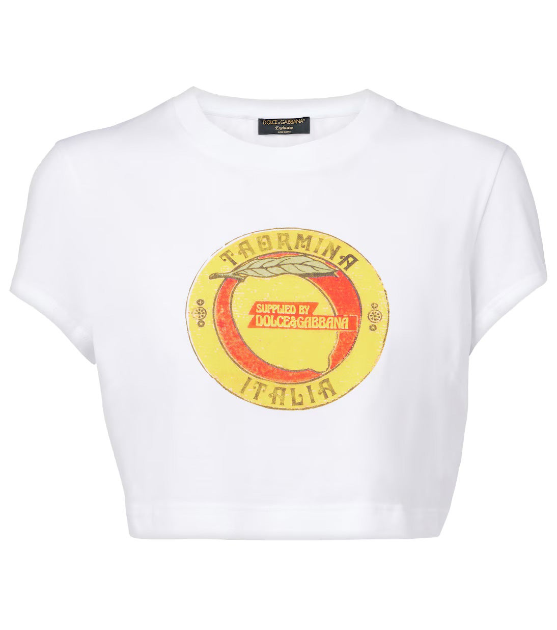 Zkrácené bavlněné tričko s potiskem, DOLCE&GABBANA, 495 €