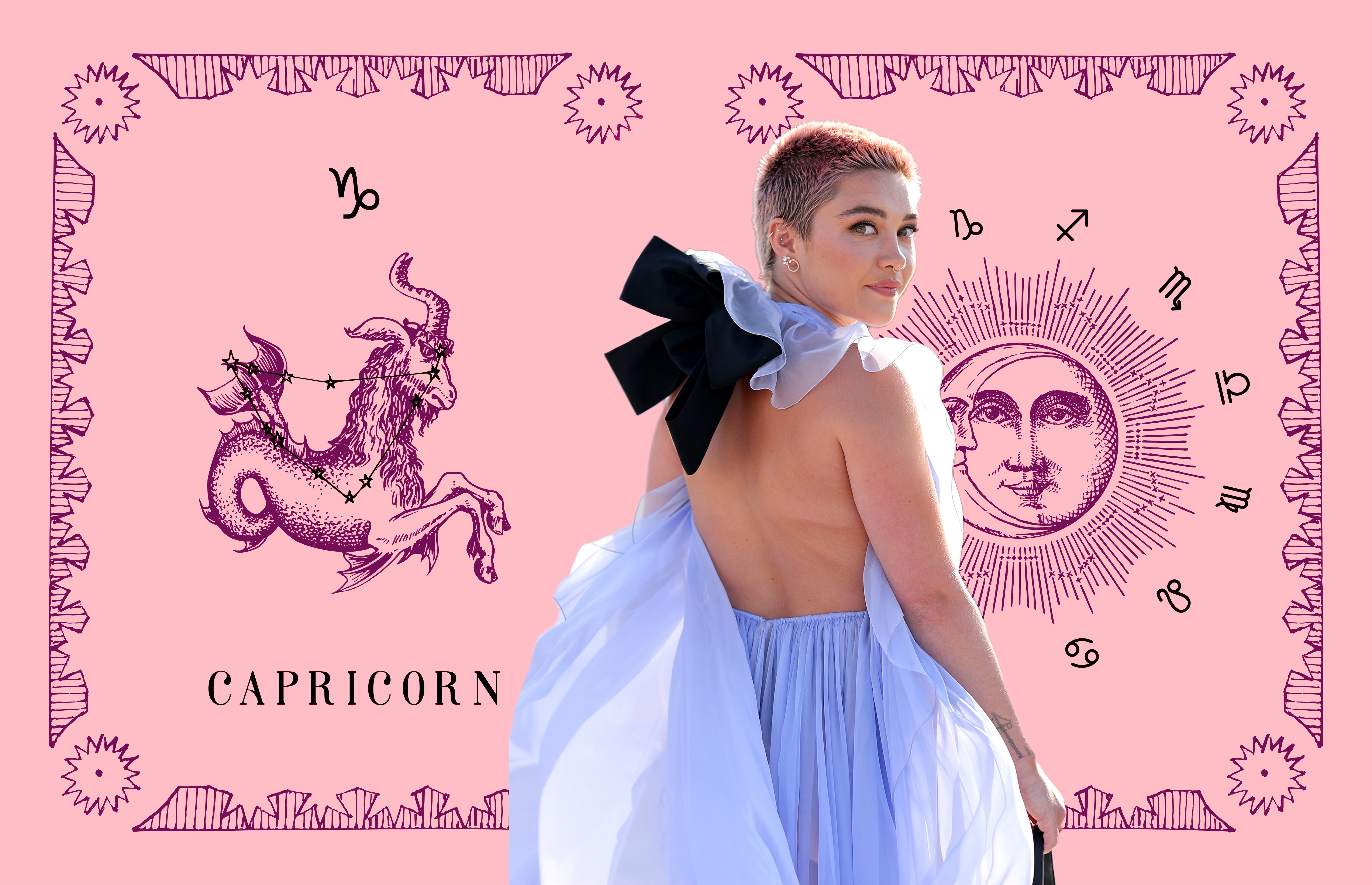 Florence Pugh, collage: Emma Kotian Florence Pugh, collage: Emma Kotian